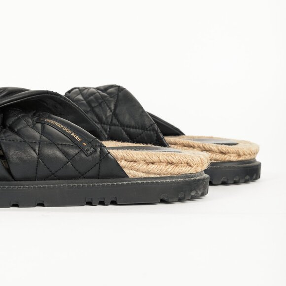 Christian Dior DTwist Black Cannage Quilted Slide Sandals - Picture 9 of 11